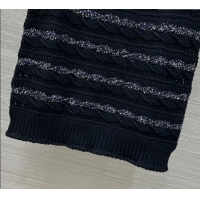 Promotional Chanel Wool Knit Vest with Silver-Tone Sequins CH061211 Black 2025