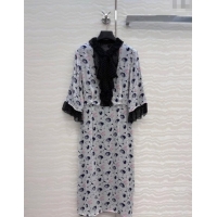 Best Price Prada Summer Silk Printed Dress PR061213 Grey 2025
