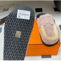 Good Looking Hermes Go Mule in Suede and Shearling Pink 2025 H232865 0820001