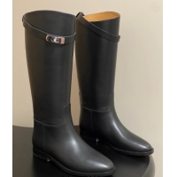 Purchase Hermes Jumping Boots in Calfskin with Kelly Strap Black H082001 0820005