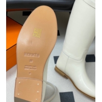 Original Cheap Hermes Jumping Boots in Calfskin with Kelly Strap White 2025 H082001 0820006