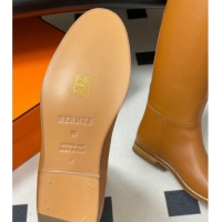 Pretty Style Hermes Jumping Boots in Calfskin with Kelly Strap Brown 2025 H082001 0820007