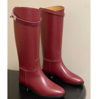 Good Looking Hermes Jumping Boots in Calfskin with Kelly Strap Red 2025 H082001 0820011