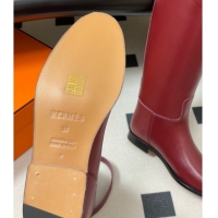 Good Looking Hermes Jumping Boots in Calfskin with Kelly Strap Red 2025 H082001 0820011