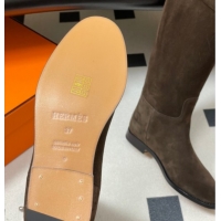 Crafted Hermes Jumping Boots in Suede with Kelly Strap Taupe 2025 H082001 0820014