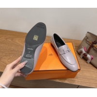 Sumptuous Hermes Paris Loafers in Calfskin Leather with H Dusty Purple 2025 H082005 0820038