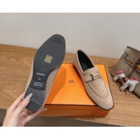 Good Looking Hermes Paris Loafers in Suede with H Grey 2025 H082005 0820041