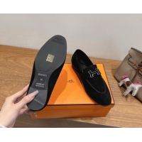 Purchase Hermes Paris Loafers in Suede with H Black 2025 H082005 0820043