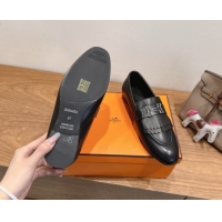 Elegant Hermes Royal Loafers in Calfskin Leather with Fringe Black 2025 H082006 0820053
