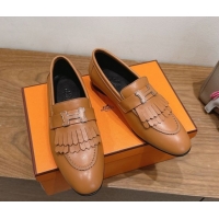Best Price Hermes Royal Loafers in Calfskin Leather with Fringe Brown2 2025 H082006 0820055