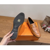 Best Price Hermes Royal Loafers in Calfskin Leather with Fringe Brown2 2025 H082006 0820055