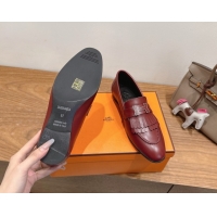 Top Quality Hermes Royal Loafers in Calfskin Leather with Fringe Red 2025 H082006 0820057