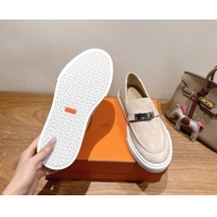 Good Quality Hermes Game Suede Slip-on Sneakers with Kelly Buckle Grey2 2025 H082007 0820064