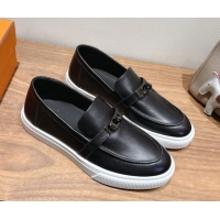 Good Product Hermes Game Smooth Calfskin Slip-on Sneakers with Kelly Buckle Black 2025 H082007 0820066