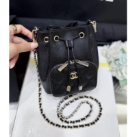 Best Price Chanel Clutch with Chain in Grained Shiny Calfskin AP4775 Black 2025 Top Quality