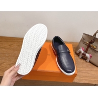 Best Product Hermes Like Loafers in Smooth Calfskin Dark Blue 2025 H082009 0820094