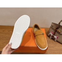 Best Grade Hermes Like Loafers in Suede Yellow 2025 H082009 0820103