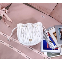 Good Looking Miu Miu Matelasse Nappa Leather Pouch 5ND022 White 2025