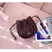 Good Taste Miu Miu Matelasse Nappa Leather Pouch 5ND022 Burgundy 2025