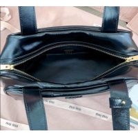 Top Grade Miu Miu Leather Top-Handle Bag 5BB182 Black 2025