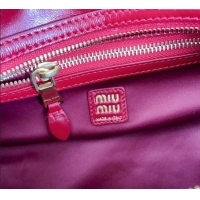 Best Product Miu Miu Leather Top-Handle Bag 5BB182 Ruby Red 2025