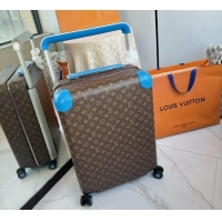 Luxury Cheap Louis Vuitton Horizon 55 Rolling Suitcase Luggage Travel Bag in Monogram Edlipse Canvas L6032 Blue 2025