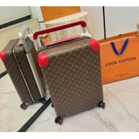 Grade Quality Louis Vuitton Horizon 55 Rolling Suitcase Luggage Travel Bag in Monogram Edlipse Canvas L6032 Red 2025