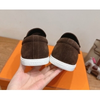 Charming Hermes Like Loafers in Suede Brown 2025 H082009 0820105