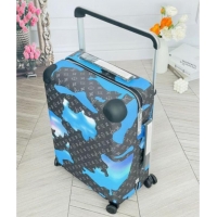Top Quality Louis Vuitton Horizon 55 Rolling Suitcase Luggage Travel Bag in Printed Monogram Canvas 0926 Black/Blue 2025