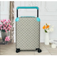 Best Quality Louis Vuitton Horizon 55 Rolling Suitcase Luggage Travel Bag in Monogram Canvas 0926 Grey/Light Blue 2025