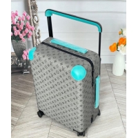 Best Quality Louis Vuitton Horizon 55 Rolling Suitcase Luggage Travel Bag in Monogram Canvas 0926 Grey/Light Blue 2025
