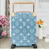 Best Price Louis Vuitton Horizon 55 Rolling Suitcase Luggage Travel Bag in Monogram Denim 0926 Light Blue 2025