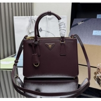 Inexpensive Prada Galleria Saffiano Leather Medium Bag 1BA863 Dark Burgundy 2025