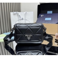 Top Quality Prada Quilted Leather Flap Bag 1BD283 Black 2025