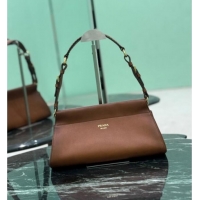 Best Price Prada Enchaine medium leather bag 1BC262 Cognac Brown 2025