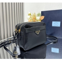 Famous Brand Prada Nylon Crossbody Bag 1BH218 Black 2025