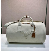 Trendy Design Prada Mens Canvas duffle bag 2VC051 White 2025