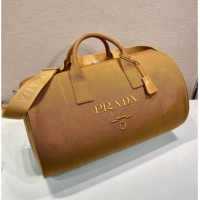 Famous Brand Prada Mens Canvas duffle bag 2VC051 Tabacco Brown 2025