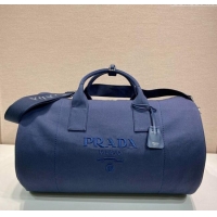 Luxury Discount Prada Mens Canvas duffle bag 2VC051 Blue 2025