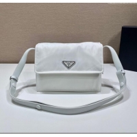 Trendy Design Prada Traveller small padded Re-Nylon shoulder bag 1BD313 White 2025