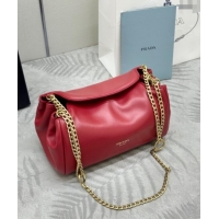 Luxury Cheap Prada Tumulte small nappa leather bag 1BD395 Red 2025