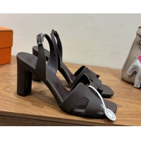 Cute Hermes Eremite Heel Sandals 8cm in Grained Leather Fondant H02275 0820149