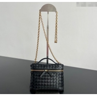 Buy Discount Bottega Veneta Small Soft Vanity Bag in Intrecciato Leather 843800 Black 2025