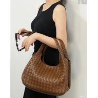 Discount Bottega Veneta Campana Shoulder Bag in Intrecciato Leather 844249 Black 2025