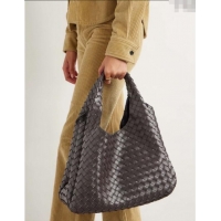 Top Design Bottega Veneta Large Campana Shoulder Bag in Intrecciato Leather 844250 Sea Salt 2025