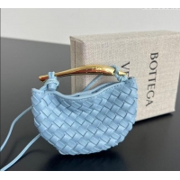 Best Product Bottega Veneta Miniature Sardine Bag in Intrecciato Leather 836834 Ice Blue 2025