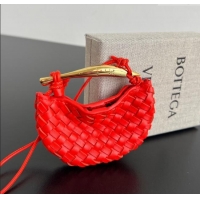 New Fashion Bottega Veneta Miniature Sardine Bag in Intrecciato Leather 836834 Tomato Red 2025