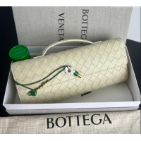 Good Taste Bottega Veneta Andiamo Daisy Long Clutch Bag in Intrecciato Leather 836810 Sea Salt 2025