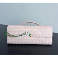 Promotional Bottega Veneta Andiamo Daisy Long Clutch Bag in Intrecciato Leather 836810 Seashell Pink 2025