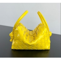 Luxury Cheap Bottega Veneta Small Loop Cross-Body Bag in Intrecciato Leather 796615 Sulfur Yellow 2025
